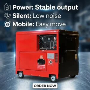OEM ODM Portable Silent 10KVA 12KVA 15KVA 20KVA 5KW 7kW 8KW 9KW 10KW 12KW 15KW 18KW 20KW Diesel Generator Set for Home Use ATS