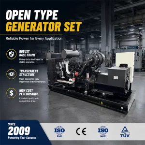 Open Frame Generator Set Weichai Series 1500rpm High Performance Reliable Standby Power Supply 50Hz 60Hz