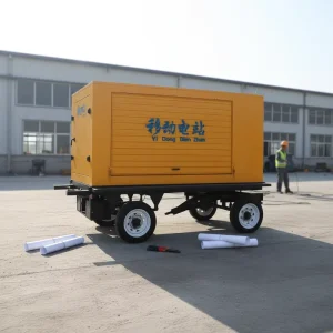 Open Frame Trailer Mounted Silent Diesel Generator 500kVA 600kVA 750kVA Low Noise ATS 3 Phase 4 Wire 400V 230V for Urban