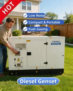 Perkings 20kW 50KW 60kw 80kw 90kw 100kw 120kw Low Noise Diesel Genset 50/60Hz With ATS For Small Factory Emergency Power Supply