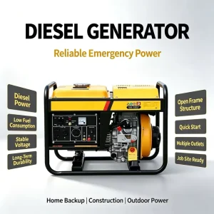 Portable 1.8KW Diesel Genset 4-Stroke Air-Cooled 120/240V 50/60Hz Open Frame Outdoor & Home Backup