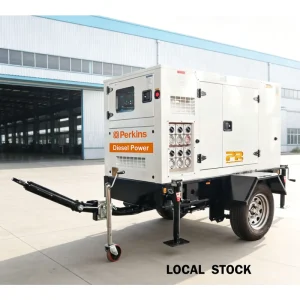 Portable 300KW Diesel Generator Set 3 Phase with Auto Start Low Noise Mobile Power Plants on Four Wheel Trailer 150KW
