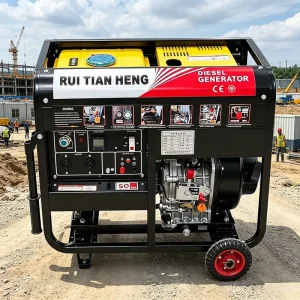 Portable 5kw 6.25kVA Diesel Generator Fuel Efficient 3 Phase Power Genset with ATS 220V 380V for Shop Farm Outdoor CE