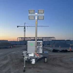 Portable Diesel 4x400W LED Mobile Solar Silent Low Noise Remote Start Trailer Mounted Light Tower Generator Set Titan POWER