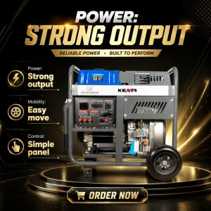 Portable Diesel Generator KN6500 3kW 10kW 220V 380V Auto Start Air Cooled for Residential & Construction Use Single Three Phase