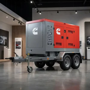 Portable Diesel Generator Set With Cummins Engine Four-Wheel Trailer 150KW Low Noise Mobile Power Plants Auto Start Silent Type