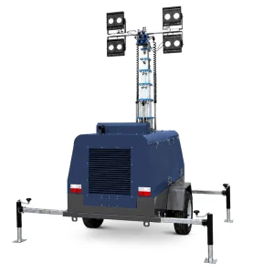 Portable Hydraulic LED Light Tower Diesel Generator Engine Mobile Construction Lighting Equipment