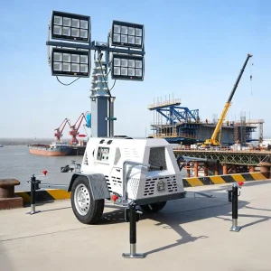 Portable LED Light Tower 9M Diesel Generator LED Light Tower Long Runtime Low Maintenance