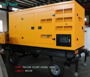 Portable Mobile 200kw kva 300kw kva 400kw kva 500kw kva Silent Trailer Type Diesel Generator Set with 1/3 Phase 24v DC