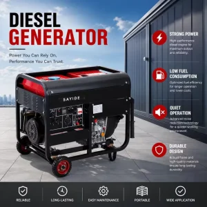 Portable Open Type Single Cylinder Diesel Generator for Home & Construction