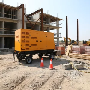 Portable Towable 48kw 60Kva Trailer Mounted 3 Phase 4 Wire Silent Diesel Generator Auto Start 24v DC ATS Emergency Backup Power