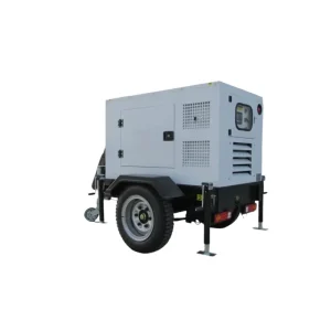 Portable Trailer Silent Diesel Generator 25kVA 50kVA Single Phase Genset With Wheels