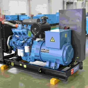 Powered Ligong Yuchai 180A 80kW Air Cooled Open Frame Diesel Generator Set Auto Start AVR Super Silent 400V