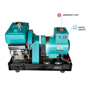 Prime Power Diesel Generator Set Open Frame Single Cylinder Water Cooling Direct Coupled 50Hz 100% Copper Alternator for Standby