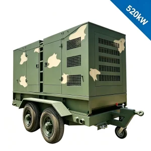 Pure Copper 520kW 650kVA Super Silent Diesel Generator Set with ATS for Construction Site Mobile Trailer Mount
