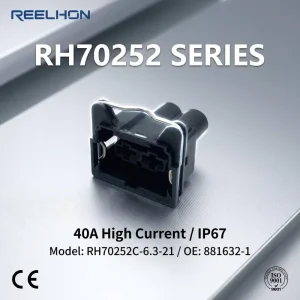 RH70252C 6.3 21 0 0881632 1 881632 1 2 Pin Waterproof Female Sealed 6.3mm Auto Connector for Heavy Duty Power Wiring Harness