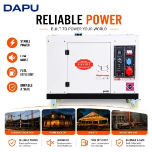Ready To Ship 70 75dB Low Noise 10kW Rated 20L Fuel Tank 110V 220V 380V Electric Start Silent Diesel Generator For Home Backup