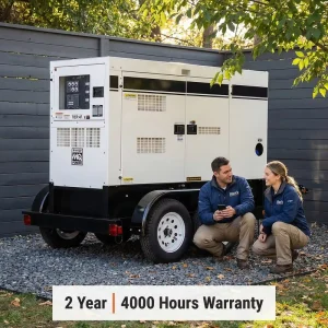 Rental Super Silent Diesel Genset Auto Start 600V 50/60Hz Trailer Mounted with Short Circuit Protection