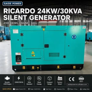 Richard Series Ac Single Phase Diesel Generators Silent Soundproof 220v Portable 4 stroke Brushless Alternator Fuel Set 30kw