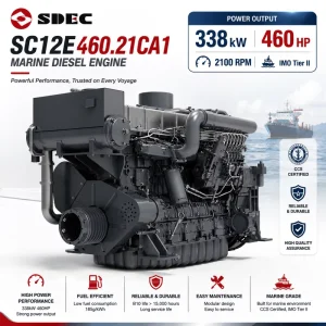 SC12E460.21CA1 Marine Diesel Engine 460hp 11.8L 6 Cylinder Water Cooled Boat Propulsion Engine for Fishing Work Boat