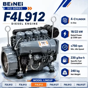 SCDC 912 Series F4L912 Air Cooled Diesel Engine 46kW Compact Industrial Engine for Generator Set Water Pump Applications