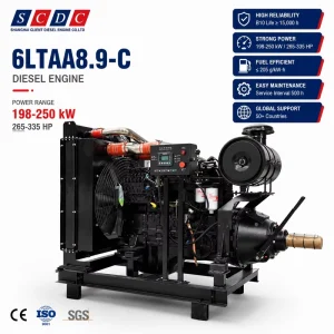 SCDC CUM 6LTAA8.9 C Diesel Engine Electric Start Water Cooled 265 335HP 2200rpm for Industrial Generator Pump