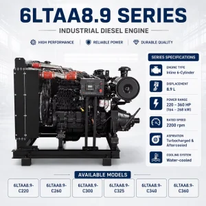 SCDC Cums 6LTAA8.9 Series 6LTAA8.9-C325 6LTAA8.9-C260 Industrial Stationary Diesel Engine Electric Start Heavy Duty Power Unit