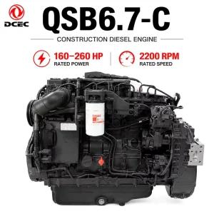 SCDC DCEC Cumins QSB6.7 C 160 260HP 6.7L Turbo Water Cooling Diesel Engine Complete Common Rail Tier 3 for Excavator Loader