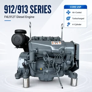SCDC Deuzt F4L912T 4 Cylinder Turbocharged Air Cooled Diesel Engine for Generator Set Construction Machinery Industrial Power