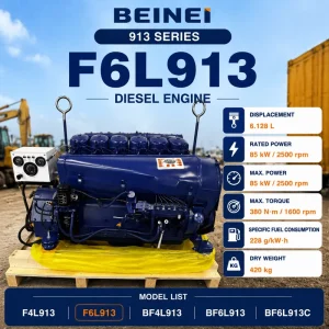 SCDC F6L913 6 Cylinder 85kW Air Cooled Diesel Engine Naturally Aspirated Industrial Power Unit for Generator Sets and Equipment