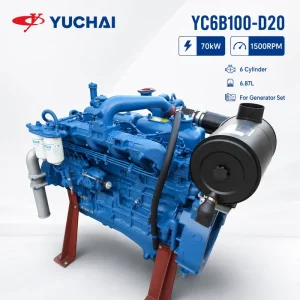 SCDC YUCHAI YC6B100-D20 Machinery Diesel Engine 70kW 1500RPM 6 Cylinder Water Cooled Engine for 50Hz Diesel Generator Set