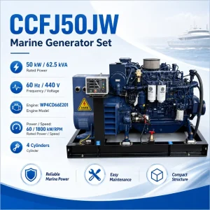 SCDC50JW 50kW 1800rpm AVR Automatic Voltage Regulator Marine Diesel Generator Set Powered by SCDC WP4CD66E201 Marine Genset