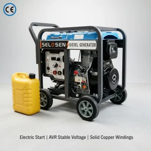 SELOSEN 6KW 5000W 5.5KW Small Diesel Welding Machine 300A 5KW Electric Start 195F Engine 530CC AVR Welder Generator