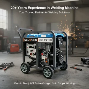 SELOSEN 6KW Welding Machine with Diesel Generator 300A 5KW 6KW 5000W 5.5KW 230V 50Hz 14L Tank AVR 195F Welder Generator