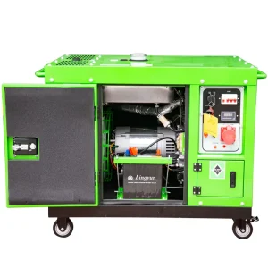 SHRZ POWER Super Silent Portable 4 Wheel Diesel Generator Set for Industrial Use 10KW Rated Power with 220V Voltage