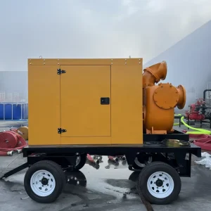 Self Priming Trailer Mounted Diesel Water Pump Mobile Sewage Pump for Flood Control Drainage Diesel Generator Weichai Cum mins