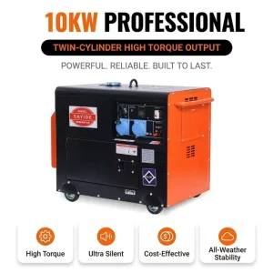 Silent 10kW Diesel Generator Electric Start Single Phase 220V 380V Industrial Backup Power Generator for Home Factory Use