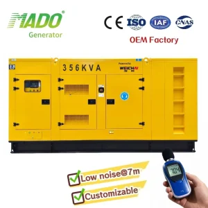 Silent Backup Generator Set WP13 Diesel Engine 356kva 285KW Weichai 400kva 500kva 600kw ATS 3 Phase 4 Wires 50Hz Power