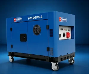 Silent Diesel Generator 10kW Portable 11kW Max V Twin Dual Cylinder Diesel Genset AVR 25L Fuel Tank 230V 400V 50Hz Electric Start