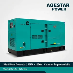 Silent Diesel Generator Set 16kW to 120kW Water Cooled Power Generator Cummins Engine Soundproof Generator for Commercial Backup