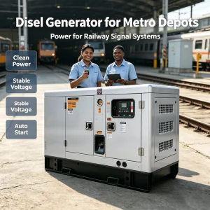 Silent Diesel Generator Set 60-100KW 3 Phase ATS Low Oil Protection Subway Depot Railway Facility Clean Stable Power