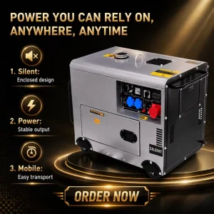 Silent Diesel Generator Set Air Cooled Electric Start 50 Hz ATS Remote Control for Commercial Residential Backup Use