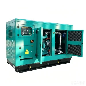 Silent Natural Gas Generator Set Water Cooled 40% Efficiency Stationary AC Three Phase Generating System