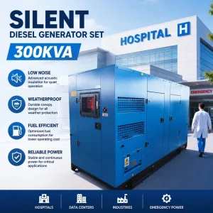 Silent Type 300kVA 240KW Diesel Generator Genset Hospital Clinic Factory Workshop Standby Power Fast Start Stable Output