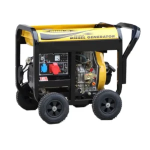 Single Phase 6KW 7KW Portable Diesel Generator with 10 Inch Rubber 4 Wheel 50 60Hz ATS Open Type JDP192FAE Emergency Rescue