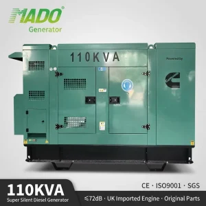 Soundproof Diesel Generator 110KVA 88KW Engine 6BT5.9-G1 3 Phase ATS Auto Start Hospital Hotel Low Fuel Consumption
