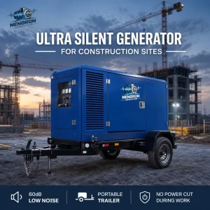 Soundproof Mobile Silent Diesel Generator 4 Wheels Trailer Mounted Weatherproof Power Genset for Hospital Emergency Backup