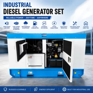 Soundproof Silent Diesel Generator 150kVA 200kVA 3 Phase Water Cooled All Copper for EU Hospital