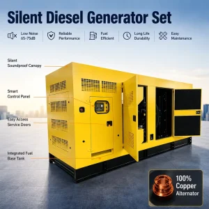 Soundproof Silent Diesel Generator With Stable 50kw Alternator for Commercial Building Villa Mining Emergency Power