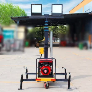 Stabilization Outriggers Manual Winch Telescopic Mast LED Floodlights Diesel Engine Portable Generator Light Tower